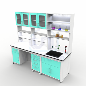 Tavoli da Laboratorio Industriali Moderni a Telaio H Rivestiti in Resina Epossidica Banco da Lavoro Resistente agli Alcali con Accessori per Lavello - Product Image 5