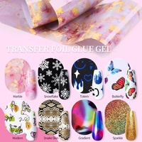 BORN PRETTY 10ml Colle pour feuilles de transfert d'ongles transparente, super forte, haute adhérence, gel de transfert UV LED pour autocollants d'ongles