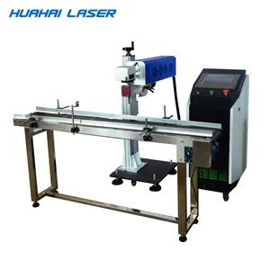 2022 New Online Flying Product Line Online Flying Co2 Laser Marking Machine For Pet Bottle Laser Printer