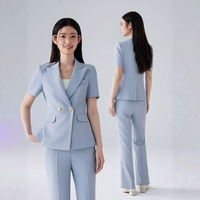 Ensemble de costume à manches courtes S-4XL, nouvelle tenue professionnelle d'été, ensemble deux pièces élégant pour le bureau