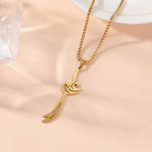 Collana con Pendente a Forma di Scimitarra Zulfiqar, Ispirazione Islamica Araba, in Acciaio Inossidabile, Gioielli alla Moda, Vendita all'Ingrosso - Product Image 3
