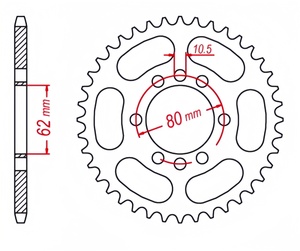 Corona Trasera <span class=keywords><strong>Nueva</strong></span> de Fábrica 428 para Motocicleta <span class=keywords><strong>Yamaha</strong></span> <span class=keywords><strong>DT</strong></span> 175 <span class=keywords><strong>125</strong></span> 200 80 LC2 XTZ SR XT RT180 - Product Image 6