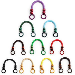 Poignées de sac perlées en bois, poignées de sac à main en corde de <span class=keywords><strong>nylon</strong></span>, poignées de sac de remplacement en forme de U pour la fabrication de sacs à bandoulière - Product Image 3