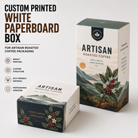 Boîte en carton blanc SBS 18pt avec pelliculage mat pour l'emballage de café de spécialité torréfié artisanal, boîte pliante personnalisée