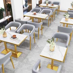 Hot Selling Restaurant Meubelen Sets Cafe Fast Food Cabine Zitbank Gouden Metalen Eettafels En Stoelen Set