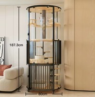 Villa panoramique moderne 360° pour chat, Sky City, en verre, rotative, de luxe, en métal, avec toilettes, extra-large, pour extérieur et intérieur