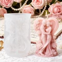 Neue Ideen 3D Silikon-Gel-Kuchenform für umarmende Paare DIY Aromatherapie-Kerze & Hochzeits-Dekorationsornament