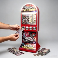 Distributeur automatique de cartes de tatouage avec logo personnalisé, 4 sorties, distributeur d'autocollants, fonction SDK, paiement par jeton