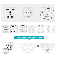 Prise murale PC ignifuge standard britannique moderne, double pôle 250V 13A/15A, 2 prises IP41, durable, 2 ports USB-A + 2 ports USB-C, EWeLink