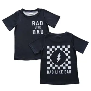 RTS Bébé Garçons À Manches Courtes Noir Rad Comme Papa Lait Soie Boutique Enfants En Gros Toddler En Gros T-shirts Tops