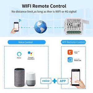 1/2/3/4 gang tuya <span class=keywords><strong>Wifi</strong></span> ZigBee ánh sáng thông minh không dây điều khiển từ xa bộ phận ngắt chuyển đổi mô-đun tiếp sức tự động nhà Alexa bằng giọng nói - Product Image 2