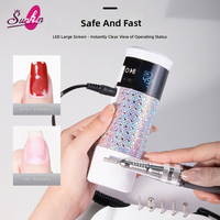Polisseuse à ongles sans fil promotionnelle 45000 tr/min, perceuse à ongles portable rechargeable avec écran LED pour manucure et pédicure