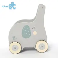 Stroller Baby New Design Nordic Grey Elephant Toy Push Car Kids Wood Stroller Popular New Products Baby Walker