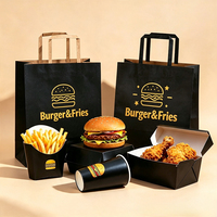Boîtes à emporter en papier recyclables écologiques personnalisées pour les frites, les ailes de poulet, les hamburgers, les en-cas