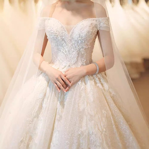 Starry Sky Wedding Dress 2026 Elegant Empire Waist Ball Gown Sweetheart Neckline Long Train Bride Dress Vintage Style - Product Image 4
