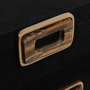 Scatole Decorative per Organizzazione con Coperchio, Set di Contenitori Moderni per Gioielli e Oggetti Preziosi, Finitura in Velluto Nero - Product Image 6
