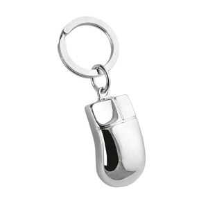 Portachiavi in metallo a forma di mouse argentato per accessori per computer, idea regalo - Product Image 1