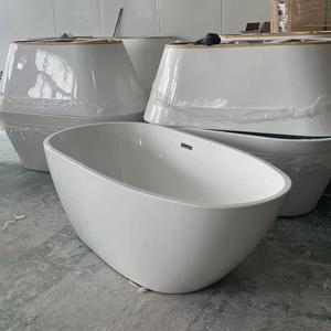 Moderne Vrijstaande Ovale Milieuvriendelijke Spa-Badkuip Glanzend Wit Puur Acryl Luchtmassage 60gal + Drainer Inbegrepen 3 Jaar - Product Image 3