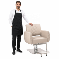 Chaise de coiffure professionnelle à cadre métallique, réglable et hydraulique pour salon