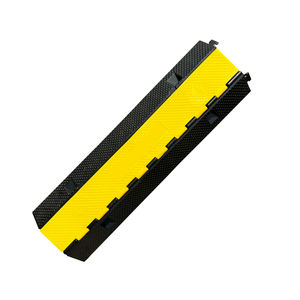 1 2 3 4 5ความเร็วกระแทกสายพีวีซีสีเหลืองสีดำทางลาด3ช่องป้องกันความปลอดภัยการจราจรช่องลวดยางความเร็วถนน - Product Image 5