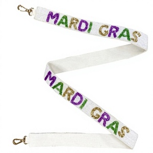 Newly Touch Down Embroidered Purse Strap <b>Navy</b> Blue Polyester Durable Rectangular Shape <b>Accessory</b> for Woman Bags - Product Image 2