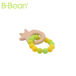 Neue Unisex Baby Beiß<span class=keywords><strong>ring</strong></span> Silikon Fruchtform <span class=keywords><strong>Ring</strong></span> Weiche Holz spielzeug mit Rassel Kinder Armband Tiers pielzeug Großhandel Set Kleinkinder - Product Image 5