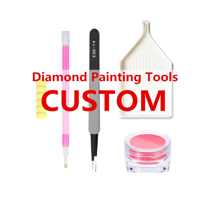 Vente en gros 5D Diamant Peinture Kit d'Outils Point Perçage Stylo Diy Art Diamant Broderie Accessoires Plateau Boîte De Rangement Outils Personnalisés