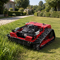 Tondeuse robotisée pour gazon 200m avec coupe de 550mm, moteur essence 224cc et réglage de hauteur à distance pour l'entretien des gazons et des herbes infestantes des parcs