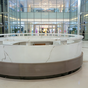 Mostrador de Recepción Moderno de Mármol Cuadrado Acanalado, Marca OEM <span class=keywords><strong>SM</strong></span>, de Lujo, para Hotel u Oficina, Ecológico, Resistente al Fuego y al Agua - Product Image 3