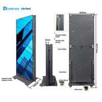 Panel LED Plegable HD para Interiores y Exteriores Gob P1.86 P2, Pantalla LED de 640 mm x 1920 mm para Escaparates