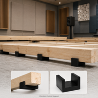 Support anti-vibratoire en caoutchouc EPDM en forme de U pour isolation acoustique et construction de sols flottants en studio d'enregistrement