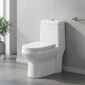 WC monobloc en céramique de luxe moderne, nouveau design, à siphon, qualité export pour salle de bain d'hôtel - Product Image 1