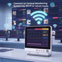 Système de surveillance vétérinaire CONTEC MS12VET pour cliniques vétérinaires, signes vitaux, tension artérielle, moniteur cardiaque avec écran de 12 pouces