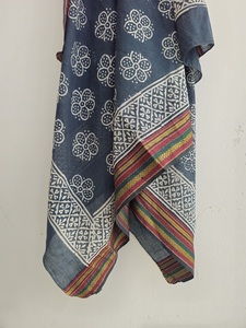 Authentic Handmade Block Print Cotton Pareo <b>Sarong</b> Leaf Floral Scarf Stole Dupatta Soft Lightweight Eco-Friendly Swimwear - Product Image 5