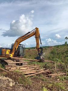 6-9ton Logging Equipment cut trees branches up 18 inch 21inch guide bar excavator hydraulic grapple <b>saw</b> - Product Image 4