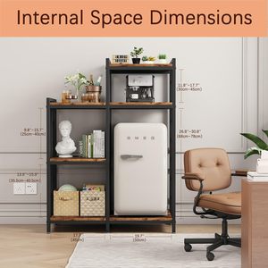 Étagère de rangement réglable <span class=keywords><strong>pour</strong></span> bar à café, cuisine, bureau à domicile, étagère de boulanger, support <span class=keywords><strong>pour</strong></span> mini-réfrigérateur et four à <span class=keywords><strong>micro</strong></span>-ondes - Product Image 6