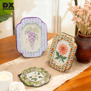 Marco de Fotos Acolchado con Borde Festoneado y Estampado Floral de DX Designs, <span class=keywords><strong>para</strong></span> Fotos de 4x4, 4x6, 5x7, 8x10 Pulgadas, Decoración de Escritorio o Mesa - Product Image 6