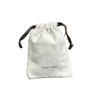 Sac à cordon en coton personnalisé écologique, pochette anti-poussière recyclable avec impression de logo - Product Image 1