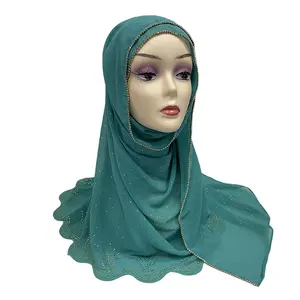 MS-2058 ms2058 Chiffon babysbreath hot drill scarf chain drill islamic headscarf chiffon shawl At Wholesale Price