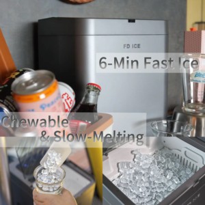 Nouvelle machine à glace portable d'extérieur 2026 avec batterie intégrée, fabrication rapide de glace et remplissage automatique pour camping, fêtes et camping-cars - Product Image 6