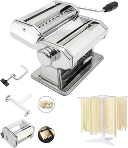 Máquina Manual <span class=keywords><strong>para</strong></span> Hacer Pasta ZISZIS con Ajustes Regulables, Manivela Manual, Acero Inoxidable Ecológico, Apta <span class=keywords><strong>para</strong></span> <span class=keywords><strong>Lavavajillas</strong></span>, <span class=keywords><strong>para</strong></span> Pasta Fresca Casera - Product Image 1