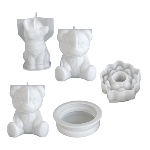 Nuove Idee Fai da Te Eco-Friendly Aromaterapia <span class=keywords><strong>Orsetto</strong></span> Volpe Seduta Lupo Animale Succulente Fiore Candela Stampo in Silicone Strumenti per Torte - Product Image 5