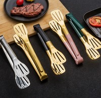 Pince à steak en acier inoxydable doré pour servir la viande Pince à aliments en acier inoxydable 304