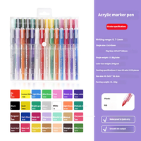 Marqueurs acryliques colorés superposables, lot de 28, conception anti-décoloration, pour la création artistique des étudiants, vente en gros