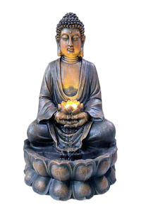 น้ำพุแบบตั้งโต๊ะทำจากเรซินในร่มพร้อมไฟ LED รูปปั้นพระพิฆเนศและหอยสังข์ฐานพลาสติกสำหรับตกแต่งบ้าน - Product Image 6