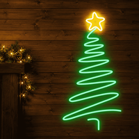 Enseigne LED néon en forme de sapin de Noël pour vitrine de Noël, magasin de détail, café, décoration d'événements et art mural