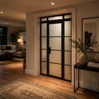 Porte intérieure en verre et fer noir sur mesure de qualité supérieure avec le dernier design