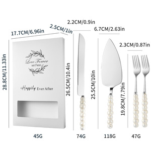 Set Regalo per Servire il Torta con Scatola, Set per Tagliare la Torta per Matrimoni e Addii al Nubilato, Set Coltello e Paletta per Torta Nuziale - Product Image 6