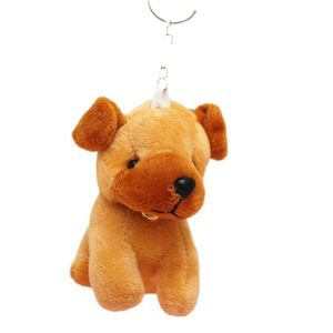 Pass EN 71 Wholesale Plush Keychain, 10cm Cut Plush Dog Toy Keychain With Brown,Grey ,White