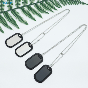 <strong>Promotion</strong> Gifts Custom <strong>Dog</strong> <strong>Tags</strong> Men Stamping Blank Pendant Necklace <strong>Tags</strong> With <strong>Silicone</strong> Silenced Necklace Black Rubbers - Product Image 3